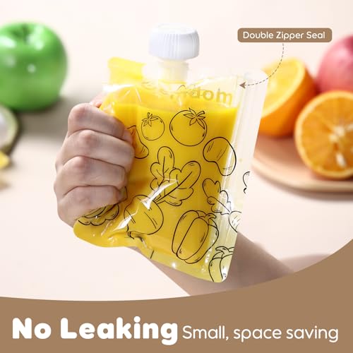 Gemdom 15 Pack Reusable Baby Food Pouches for Toddlers, Refillable Squeeze Pouch for Applesauce Yogurt Homemade Organic Puree Juice Snack for Baby Kids Students, Storage Containers, BPA Free, 5oz - Image 4