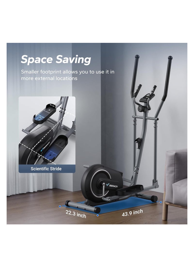 Merach - Elliptical Machine with Exclusive MERACH App, Compact Elliptical Training Machines for Home Use, Ultra-Quiet Elliptical Trainers, 16-Level Magnetic Resistance, E07 - Image 1