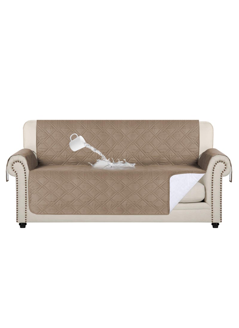 Flamingo P Flamingo P 100 Waterproof Couch Covers for Sofa Slip Resistant Couch Protectors Sofa Covers for Living Room Furniture Protector for Dogs Protect from Pets Seat Width Up to 68 Taupe 