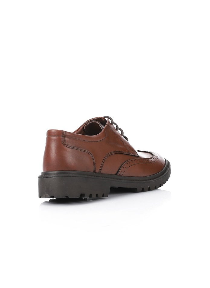 Mr.joe Mr Joe Chunky Semi Formal Lace Up Leather Shoes - Camel-3018  - Image 3