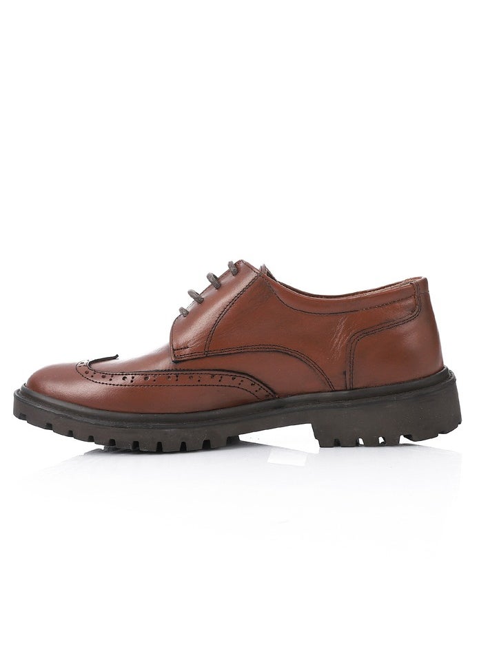 Mr.joe Mr Joe Chunky Semi Formal Lace Up Leather Shoes - Camel-3018  - Image 4