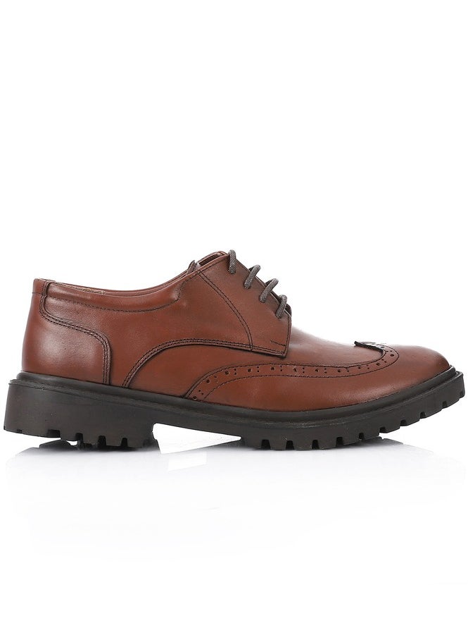 Mr.joe Mr Joe Chunky Semi Formal Lace Up Leather Shoes - Camel-3018  - Image 5