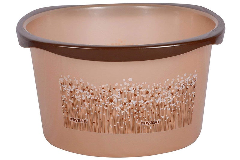 Nayasa Funk Bathroom Set 6Pieces Bucket 25 litres with Mug 15 litresBasin 20 litresDustbin 14 litres Stool Soap CaseBrown Bathroom Accessory SetPlastic - Image 3