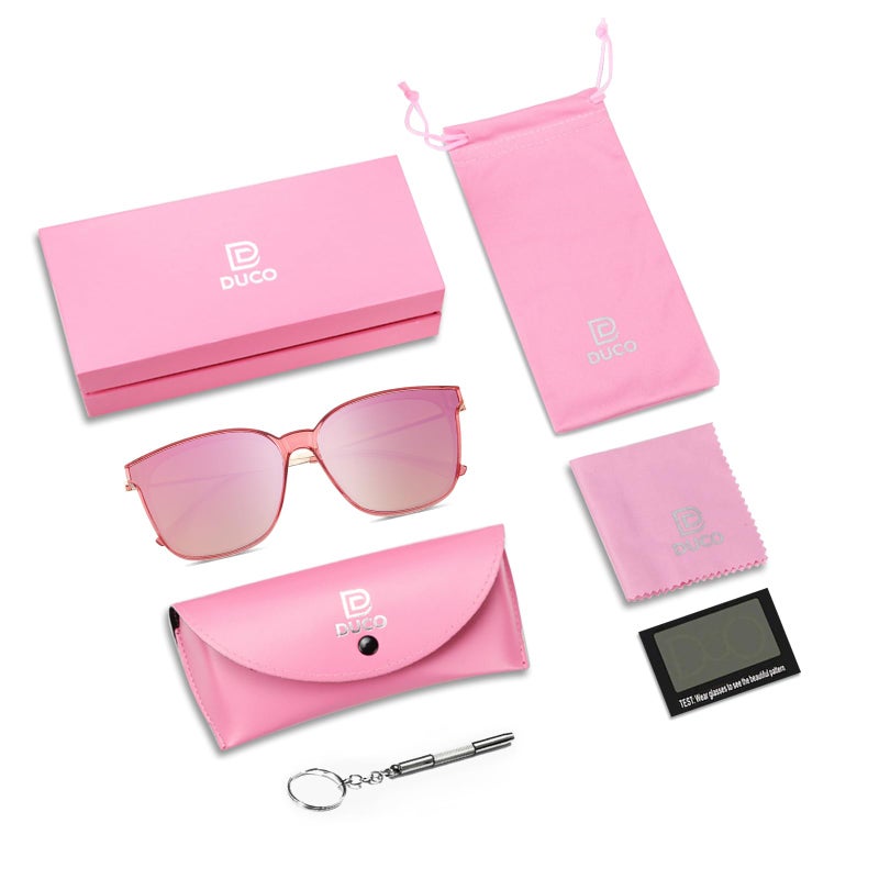 DUCO Retro Round Sunglasses for Women Vintage Polarized Woman Shades Lightweight PC Frame UV400 Protection Sun Glasses W016 - Image 5