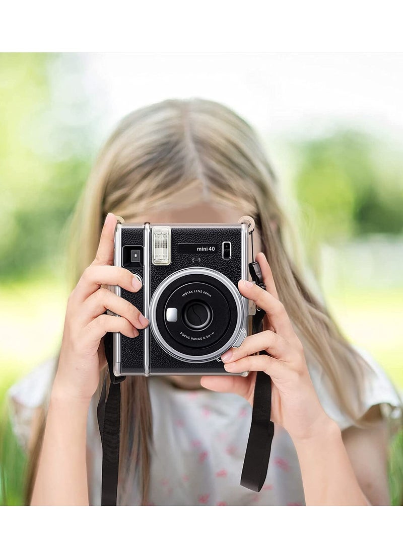 Crystal Clear PVC Case with Shoulder Strap for Fujifilm Instax Mini 40 Instant Camera - Durable and Protective - Image 4