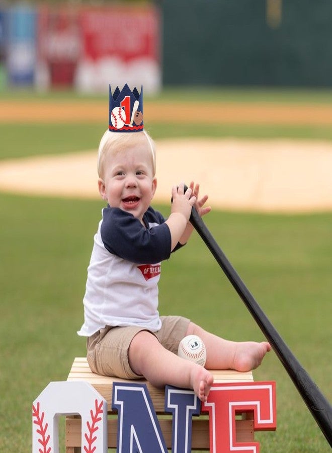 Agkvw Baseball 1st Birthday Hat for Boys - Rookie of the Year Birthday Crown, Blue Baseball Theme First Bday Party Hat, One Year Old Sports Bday Decorations - Image 3