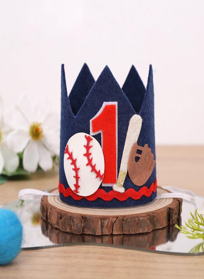 Agkvw Baseball 1st Birthday Hat for Boys - Rookie of the Year Birthday Crown, Blue Baseball Theme First Bday Party Hat, One Year Old Sports Bday Decorations - Image 4