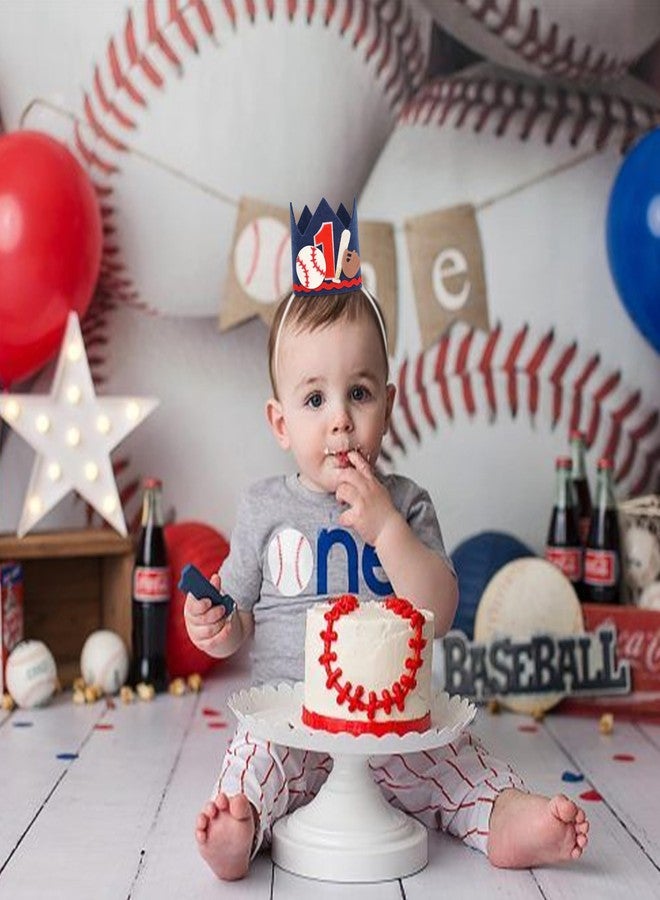 Agkvw Baseball 1st Birthday Hat for Boys - Rookie of the Year Birthday Crown, Blue Baseball Theme First Bday Party Hat, One Year Old Sports Bday Decorations - Image 5