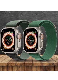 CATANES 2 Pack For Apple Watch Band 49mm 45mm 44mm 42mm Alpine Loop Band Women Men Adjustable with Metal G-Hook Strap for iWatch Ultra Series SE 8/7/6/5/4/3/2/1 Dark Green/Green  - Image 2