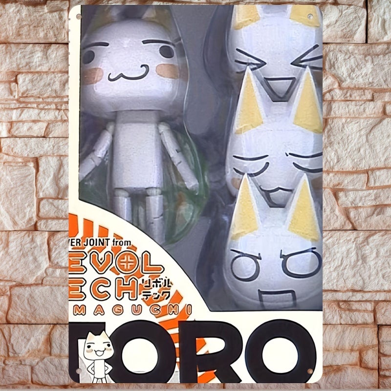 Toro Cat Anime Tinplate Wall Art 8x12 Inches 2D Flat Manga Decor For Home Office - Image 1