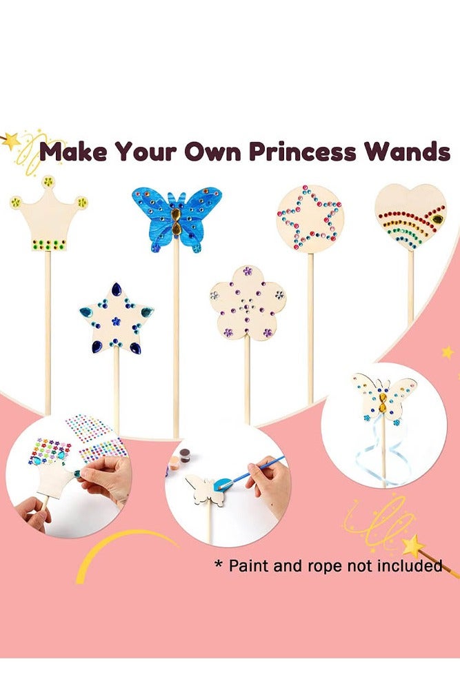 INSENSE 18-Piece DIY Fairy Wand Magic Stick Set, Educational Handcraft Graffiti Wooden Pieces, Children’s Wooden Craft Products - Image 3