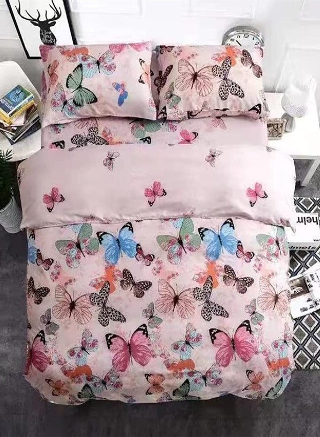 King Size 220x240 cm - 6-Pcs Bed Set, Microfiber Fabric - 1 Duvet Cover, 1 Fitted Sheet, 4 Pillowcases ， Breathable, comfortable and soft (Filler Not Included)