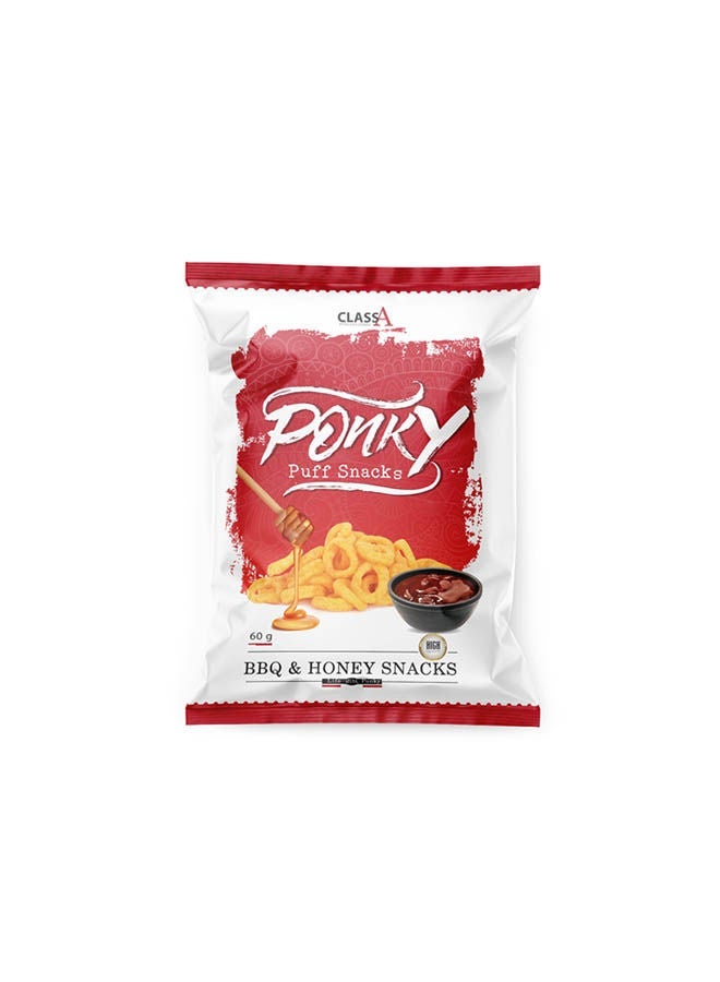 Ponky Bbq & Honey Snacks - 60 grams (Pack of 3) - Image 2
