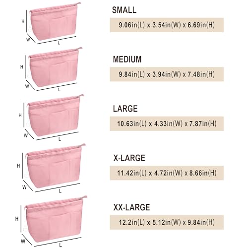 Vercord Purse Insert Organizers for Tote Handbag Bag in Bag with Zipper Liner Bag Organizer for Women 14 pockets - Image 3