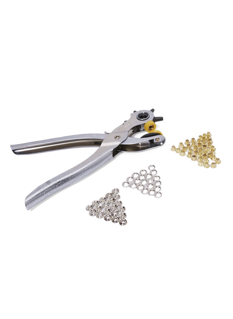 Multi-Functional Hole Puncher Silver/Black/Yellow 21x8cm - Image 2