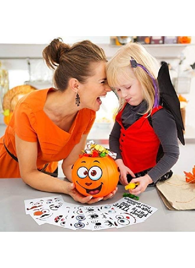 Outus - 60 Pieces Halloween Pumpkin Stickers Jack O Lantern Pumpkin Decorating Face Stickers For Halloween Trick Or Treat Party Favors Decorations - Image 1
