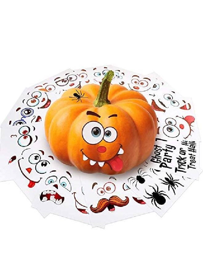 Outus - 60 Pieces Halloween Pumpkin Stickers Jack O Lantern Pumpkin Decorating Face Stickers For Halloween Trick Or Treat Party Favors Decorations - Image 1