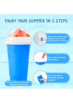 Generic Slushy Cup Slushie Cup, Quick Frozen Magic Squeeze Cup, Double Layer Squeeze Slushy Maker Cup, For Kids Homemade Summer DIY Milk Shake Ice Cream Maker(Blue)  - Image 4