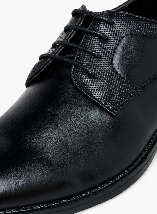 LBL by Shoexpress Textured Lace-Up Derby Shoes