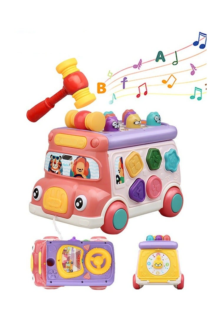 DURKU Educational Pull Along Bus Gopher Toy for Toddlers - Perfect Birthday Gift for Boys and Girls - Image 1