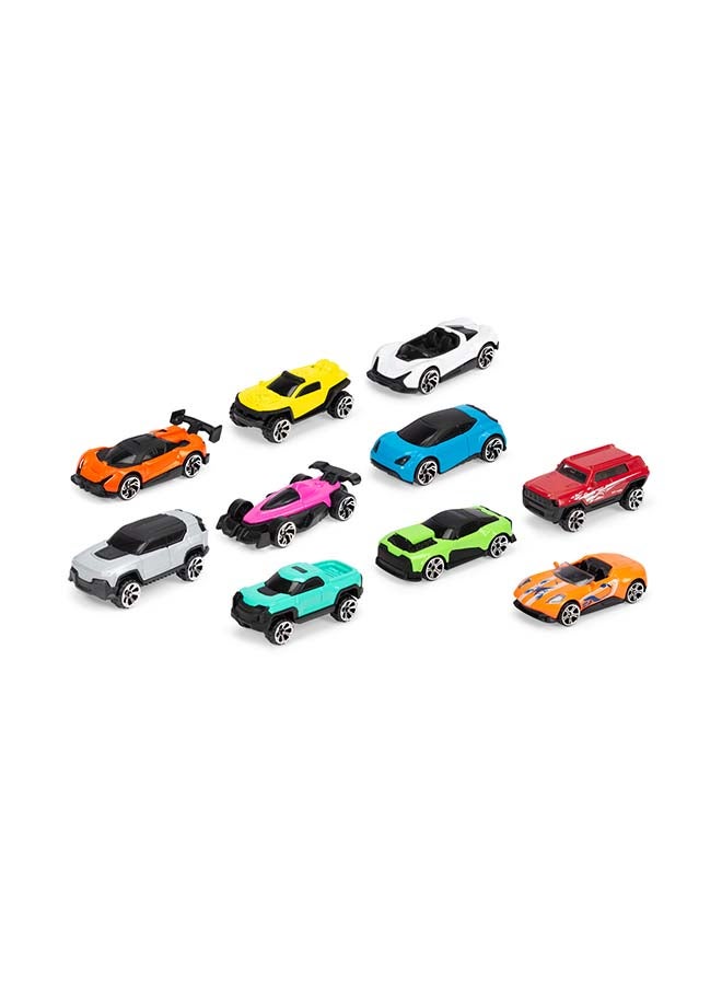 Dickie Toys - Large toy car set with 10 cars (each 7 cm) - 10 small model cars made of metal with freewheel, car toy for children from 3 years - Image 2