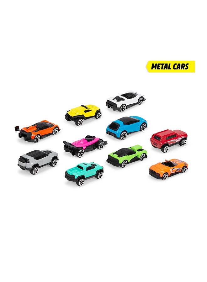Dickie Toys - Large toy car set with 10 cars (each 7 cm) - 10 small model cars made of metal with freewheel, car toy for children from 3 years - Image 3