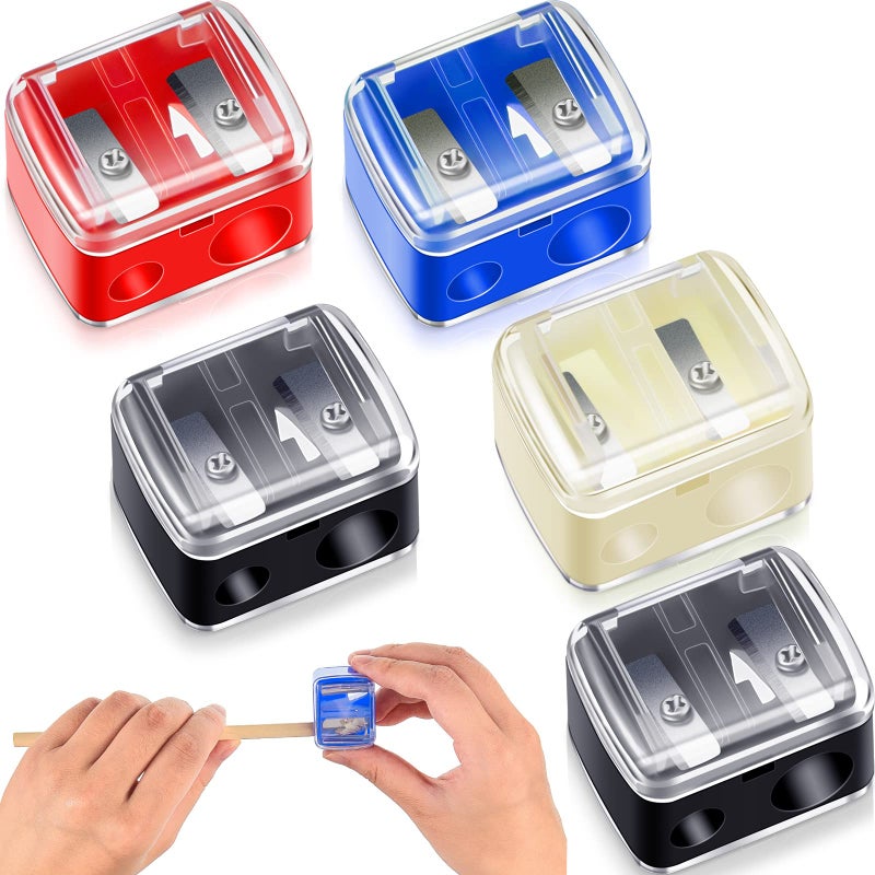 5 Pack Makeup Pencil Sharpener Plastic Lip Liner Pencil Eyeliner Sharpener Cosmetic Manual Tools for EyelinerColorful