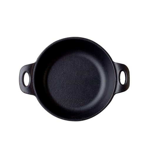 VICTORIA Premium 5.5" Mini Round Cast Iron Casserole Dish with Glass Lid – Pre-Seasoned for Even Heat Distribution & Retention, Durable Double Loop Handles, Stove to Table Elegance - Image 3