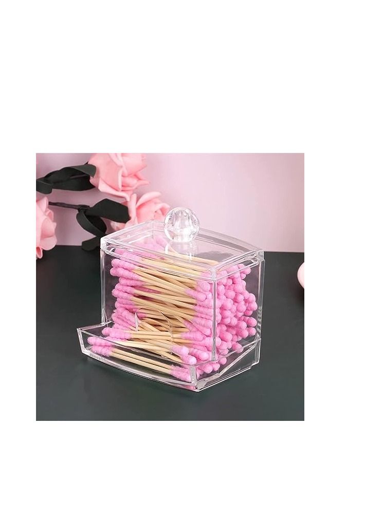 ORiTi ORiTi Cotton Swab Holder Organizer And Swabs Storage Box With Q Tip Lid For Bathroom & Vanity  - Image 5