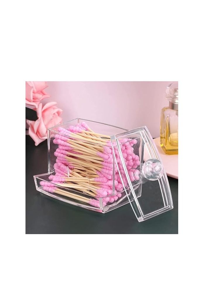 ORiTi ORiTi Cotton Swab Holder Organizer And Swabs Storage Box With Q Tip Lid For Bathroom & Vanity  - Image 3