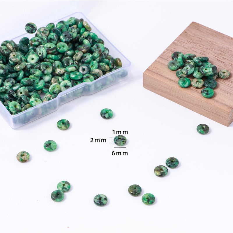 nusgnirps Natural Dark Mix Colored Stone Disk Spacer Beads 6x2mm 38cm/str Flat Rondelle Loose Semi Gemstone Caps for Making Bracelets Necklace - Image 3