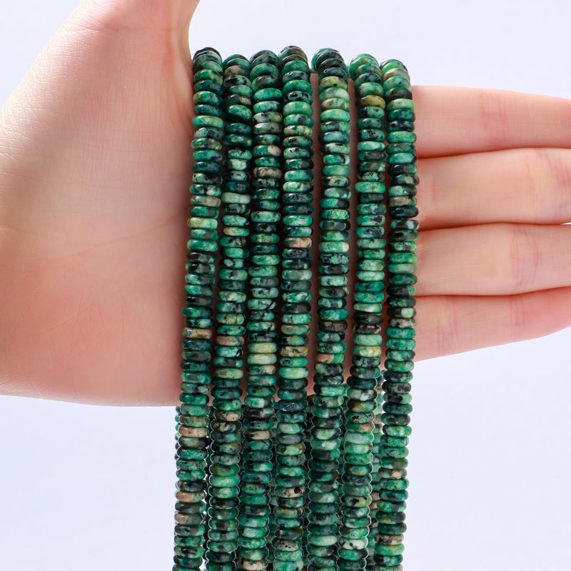 nusgnirps Natural Dark Mix Colored Stone Disk Spacer Beads 6x2mm 38cm/str Flat Rondelle Loose Semi Gemstone Caps for Making Bracelets Necklace - Image 4