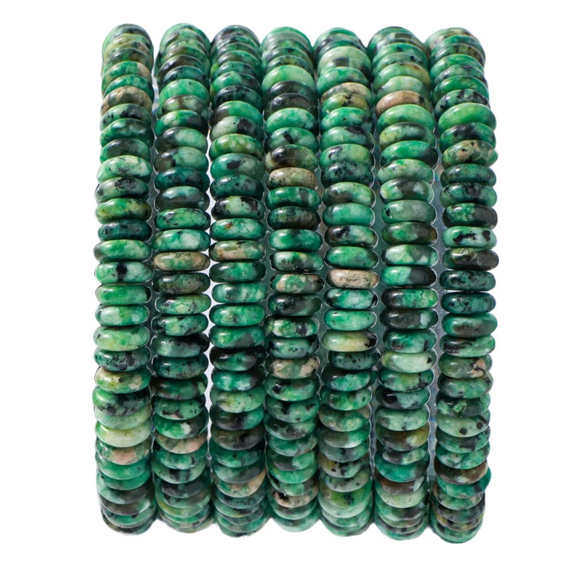 nusgnirps Natural Dark Mix Colored Stone Disk Spacer Beads 6x2mm 38cm/str Flat Rondelle Loose Semi Gemstone Caps for Making Bracelets Necklace - Image 1