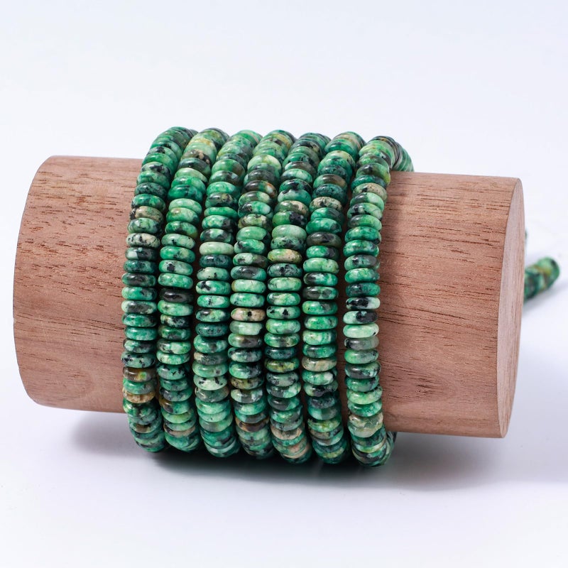 nusgnirps Natural Dark Mix Colored Stone Disk Spacer Beads 6x2mm 38cm/str Flat Rondelle Loose Semi Gemstone Caps for Making Bracelets Necklace - Image 2