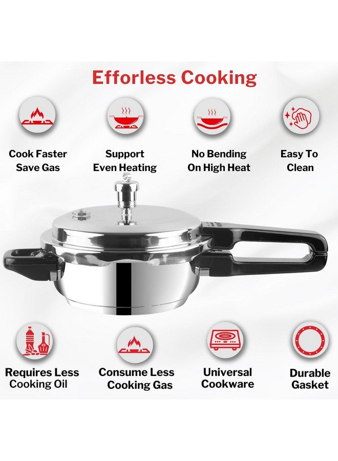 VINOD وعاء ضغط من الفولاذ المقاوم للصدأ فينود سعة 3.5 لتر، متعدد الاستخدامات كقلاية عميقة، قاع ساندويتش، متوافق مع الحث، معتمد من إيسي و سي، ضمان لمدة 2 سنة - Image 5