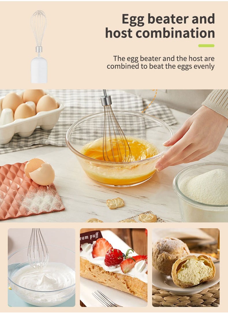 4-in-1 Hand Blender, 0.5L XL Chopper, 0.7L Beaker, Detachable Electric Stick Blender Set, SK-1715-4(White)