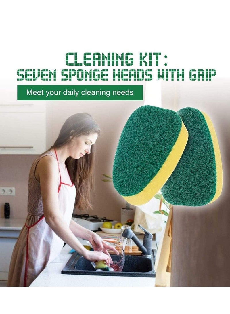 Y&D 1pcs Dish Wand and 7pcs Refill Sponge Heads Replacement Cleaning Brush for Kitchen Sink - Image 5
