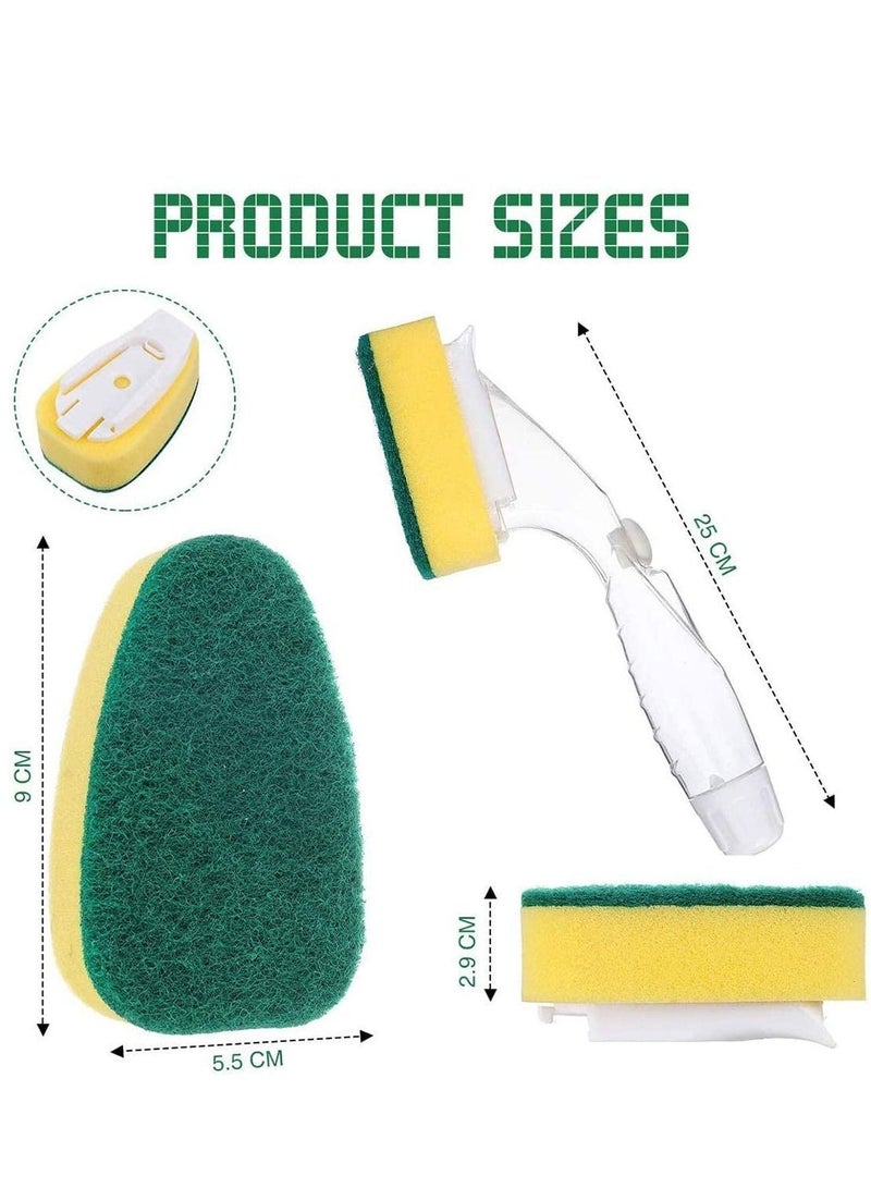 Y&D 1pcs Dish Wand and 7pcs Refill Sponge Heads Replacement Cleaning Brush for Kitchen Sink - Image 4