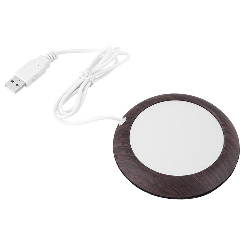 USB Cup Warmer: Black Walnut Wood & Metal Material - Even Heating Portable Cup Warmer for Home Office Desktop Use - Image 1