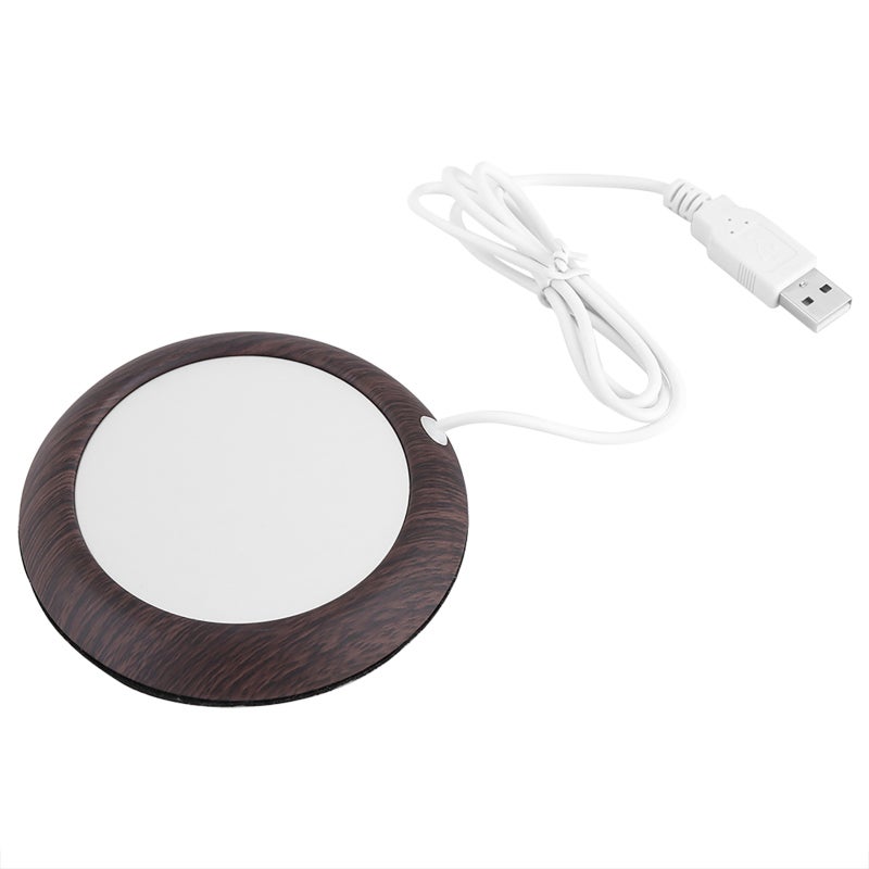 USB Cup Warmer: Black Walnut Wood & Metal Material - Even Heating Portable Cup Warmer for Home Office Desktop Use - Image 3