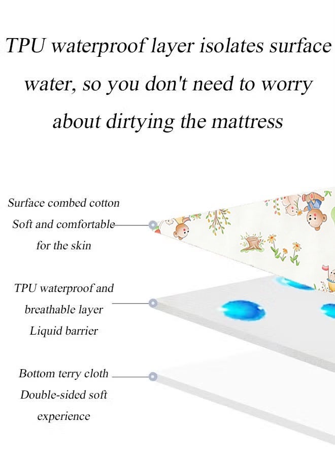 Aissiora 50x70 cm Waterproof baby pads, baby pee pads, Crib waterproof mat Reusable incontinence pads, Suitable for children, the elderly, women and pets - Image 3