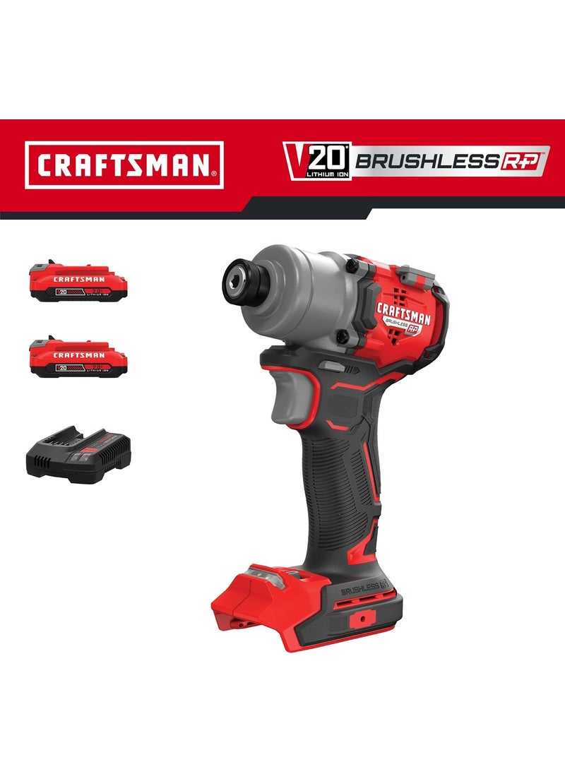 CRAFTSMAN CRAFTSMAN V20 14 Inch Cordless Impact Driver Kit with 2 Batteries and Charger CMCF830D2  - Image 3