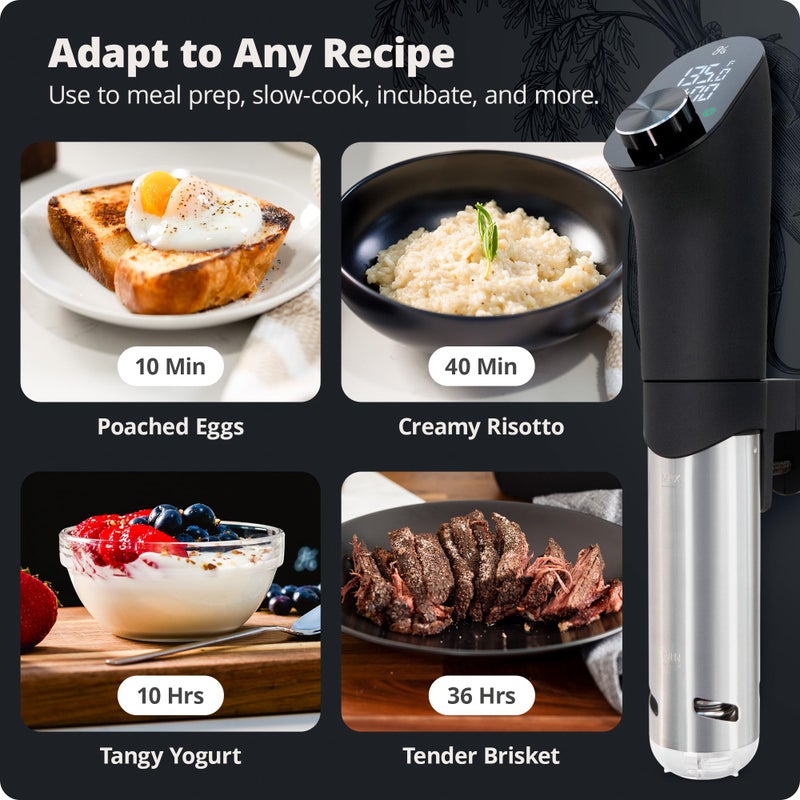 Greater Goods Kitchen Sous Vide Machine - Precision Cooker, Immersion Circulator, Brushless Motor, 1100 Watts (Onyx Black) - Image 5