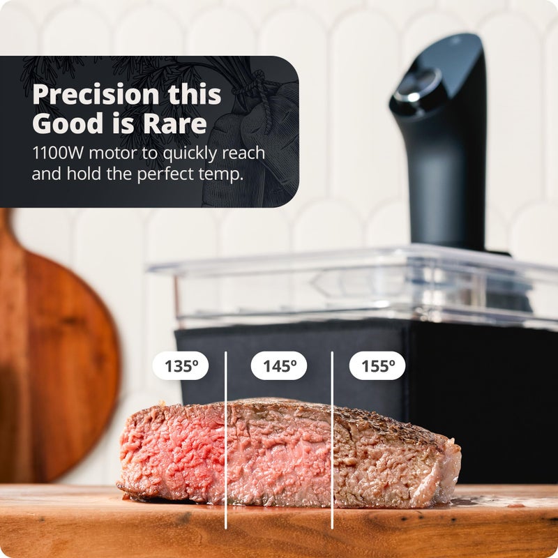 Greater Goods Kitchen Sous Vide Machine - Precision Cooker, Immersion Circulator, Brushless Motor, 1100 Watts (Onyx Black) - Image 3