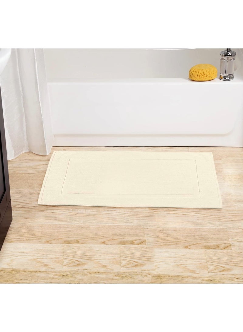 Amber Home Cotton Banded Bath Mat, Floor Mat for Bathroom, Kitchen Mat, Highly Absorbent Machine Washable 50x80 cm Bath Rug, Bathroom Mat Water Absorbent Foot Towel for Home Kitchen and Bathroom Pack of 2 - Image 3