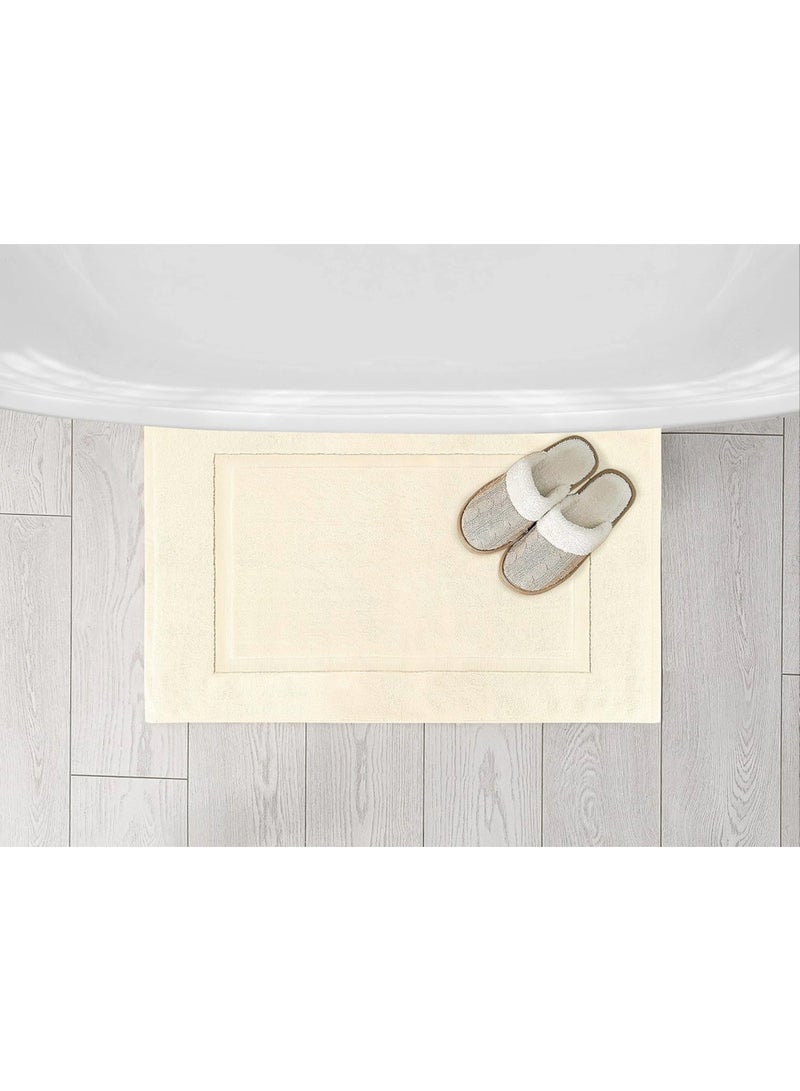 Amber Home Cotton Banded Bath Mat, Floor Mat for Bathroom, Kitchen Mat, Highly Absorbent Machine Washable 50x80 cm Bath Rug, Bathroom Mat Water Absorbent Foot Towel for Home Kitchen and Bathroom Pack of 2 - Image 4