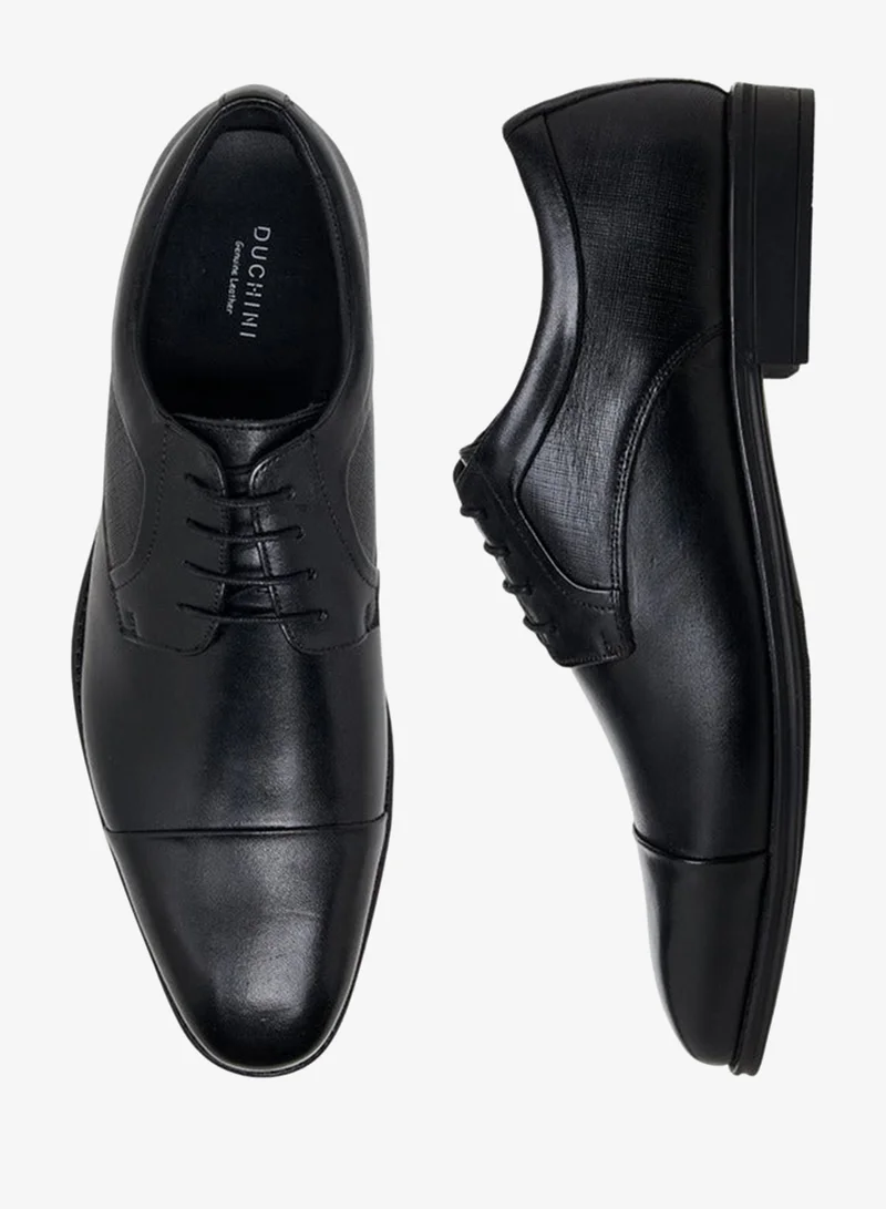 DUCHINI Men Lace-Up Leather Derby Shoes