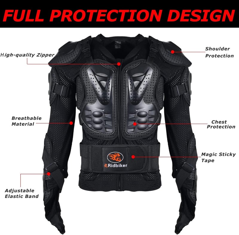 RIDBIKER Motorcycle Jacket Full Body Armor with Chest Protection for Men - Dirt Bike Gear - Image 3