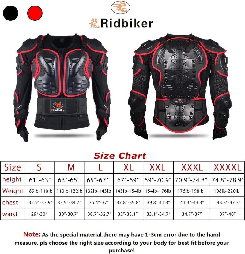 RIDBIKER Motorcycle Jacket Full Body Armor with Chest Protection for Men - Dirt Bike Gear - Image 2