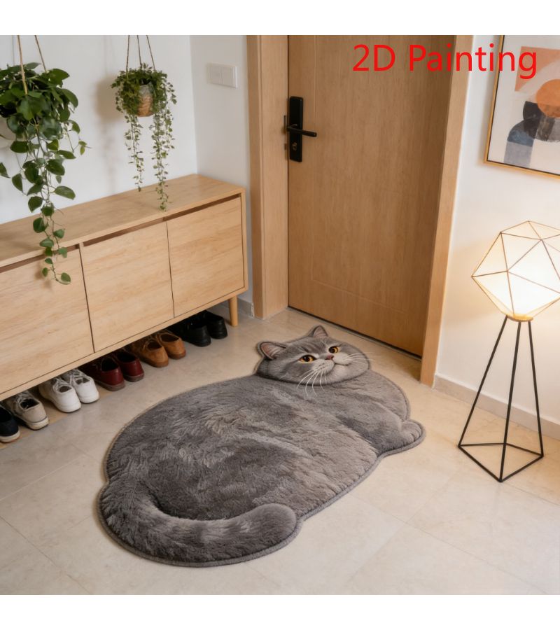 Irregular Shaped Faux Imitation Cashmere Pet Cat Rug In P 626 F Color 19 69 31 5 Inch Size Machine Washable Anti Slip Mat For Bedroom Living Room Entryway Decor - Image 5